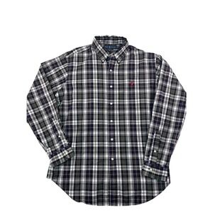 Ralph Lauren Classic Fit Plaid Button Down Shirt Long Sleeve Red Pony Logo Men L